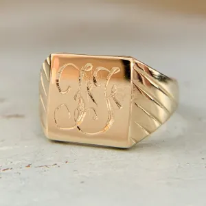 Vintage 1958 "FF" Signet Ring 14k