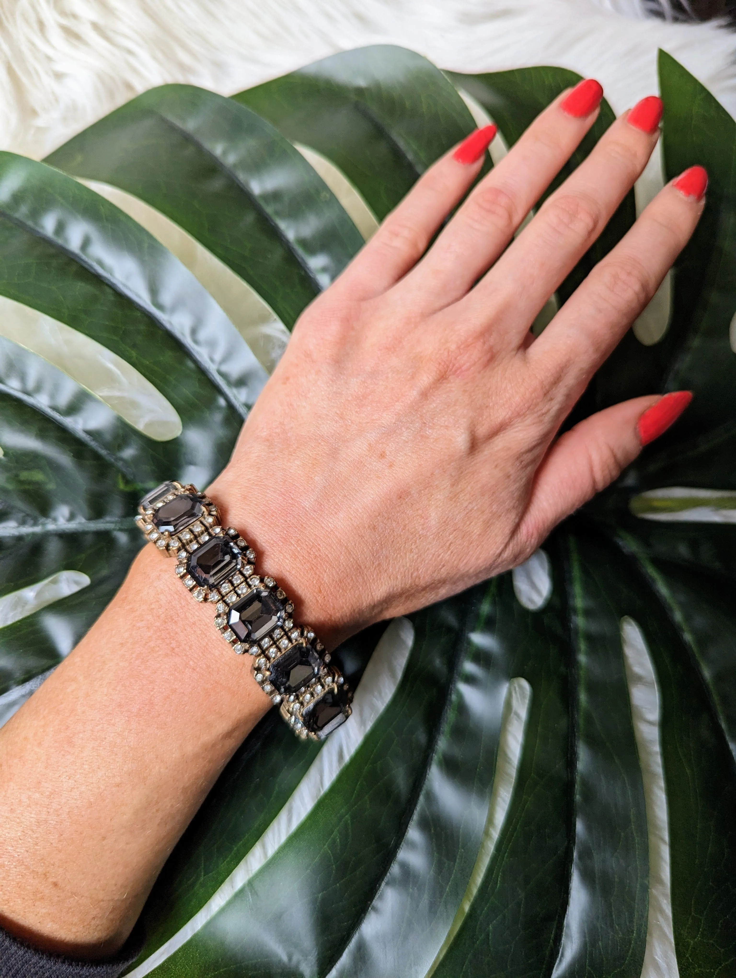 Vintage - Dark Stone Beaded Bracelet