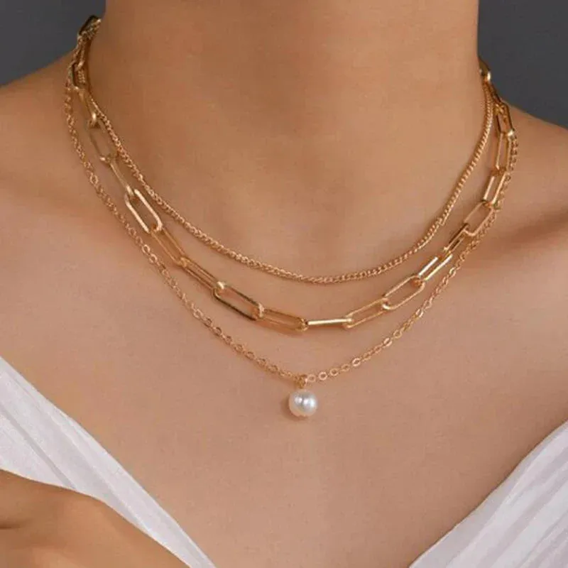 Vintage Double Round Charm Layered Necklace Women's Jewelry Layered Accessories for Girls Gifts Bohemian Fashion Pendant