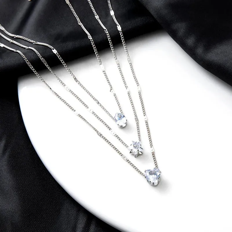 Vintage Double Round Charm Layered Necklace Women's Jewelry Layered Accessories for Girls Gifts Bohemian Fashion Pendant