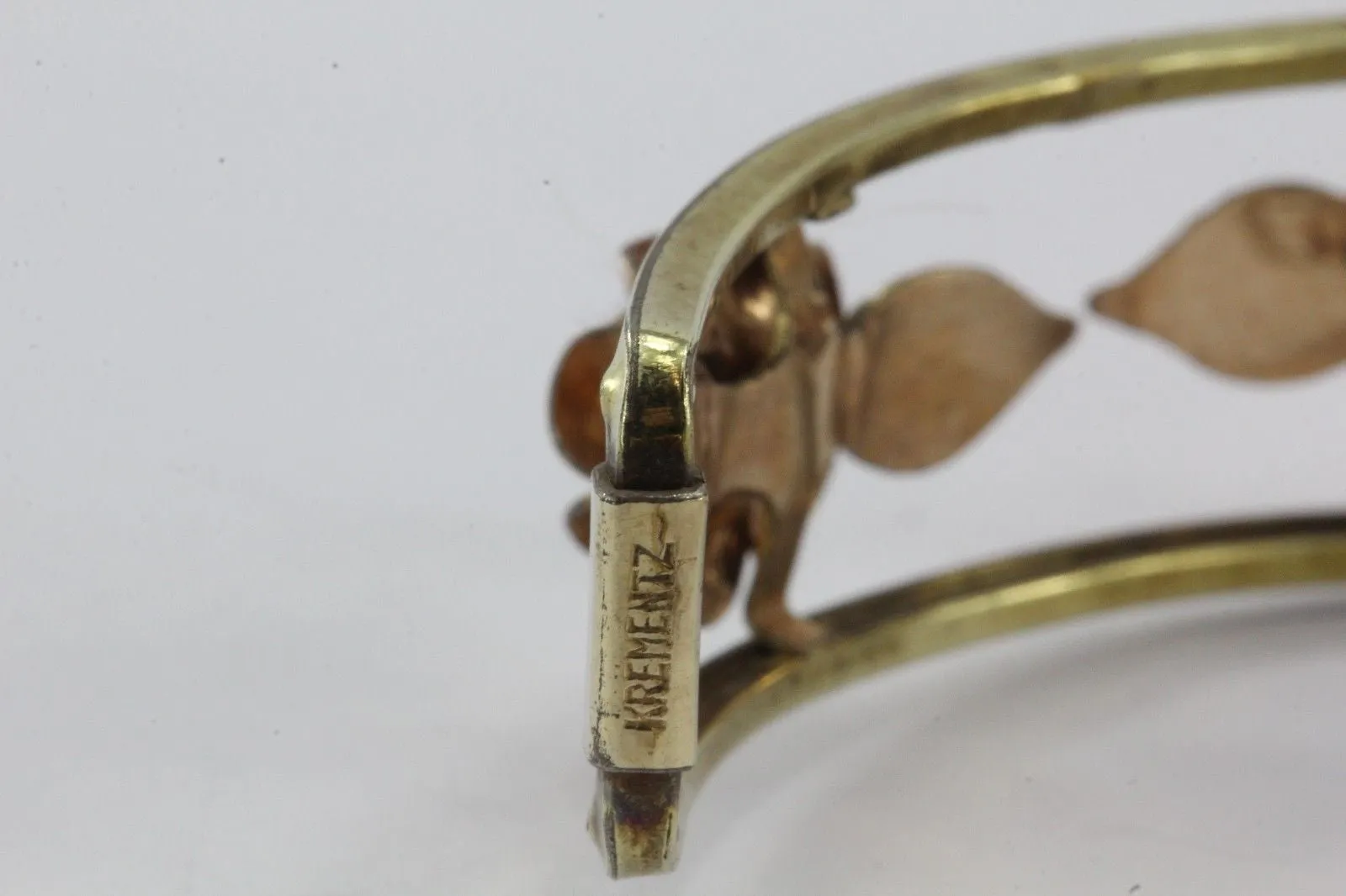 Vintage Krementz Gold Filled Open Rose Blossom Cuff Bracelet