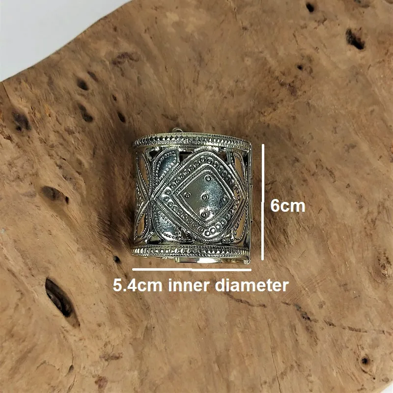 Vintage Kuchi cuff bracelet with tribal patterns