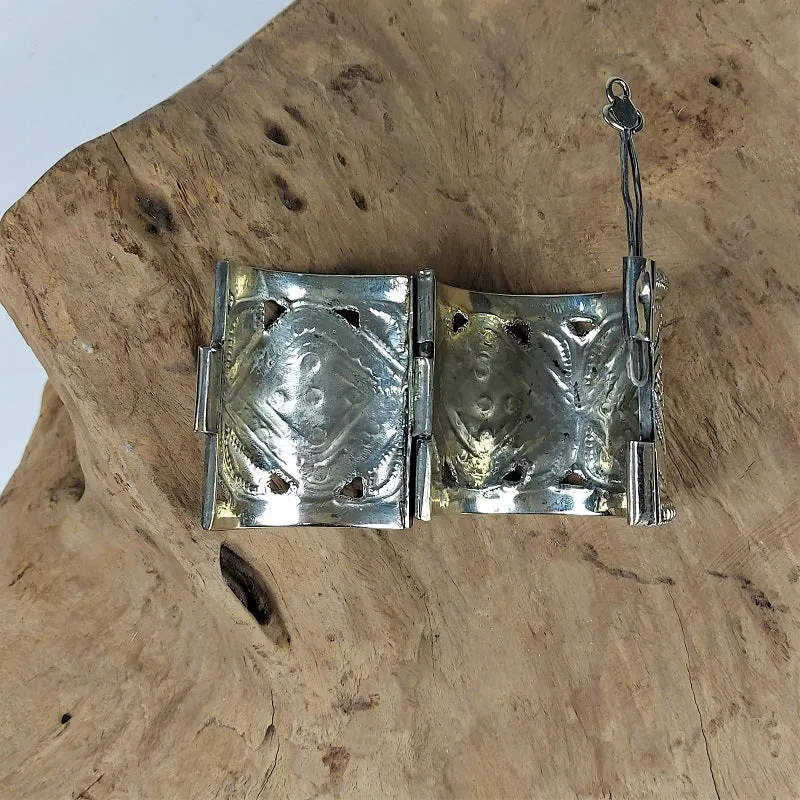 Vintage Kuchi cuff bracelet with tribal patterns