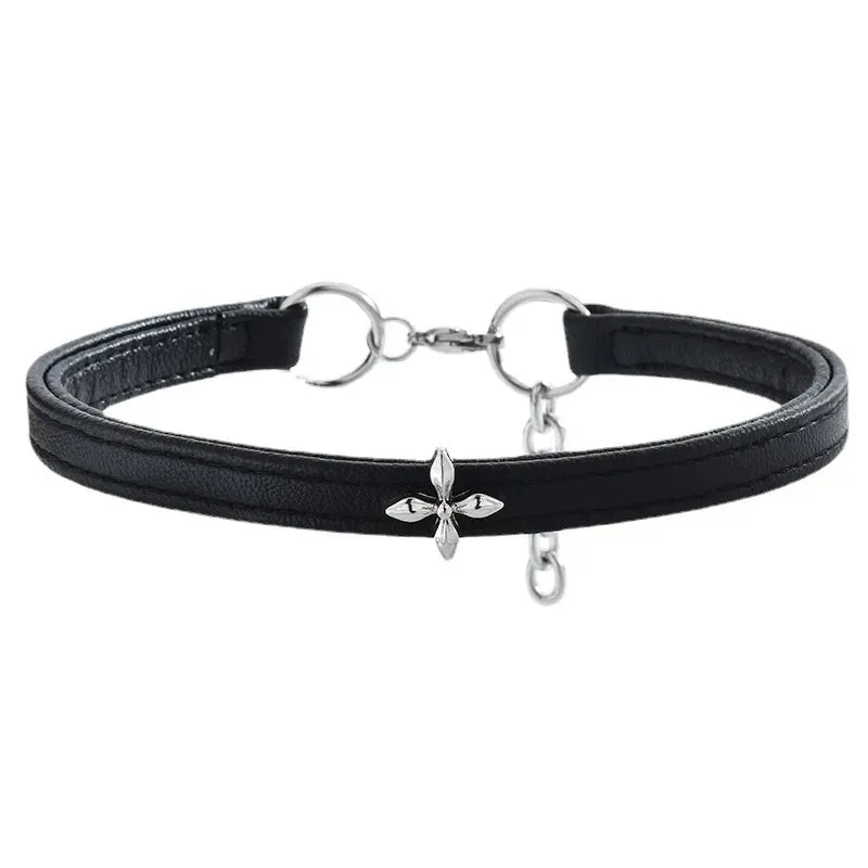 Vintage Luxury Cross Necklace For Women Fashion Punk PU Leather Choker Collar Chain Jewelry Cool Stuff Couple Accessories