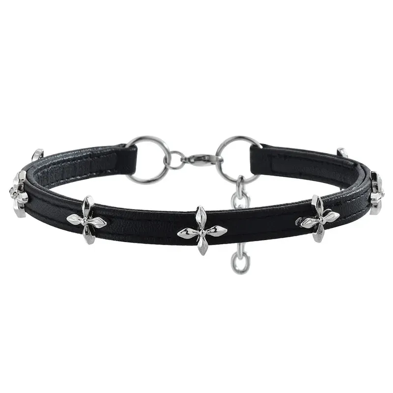Vintage Luxury Cross Necklace For Women Fashion Punk PU Leather Choker Collar Chain Jewelry Cool Stuff Couple Accessories