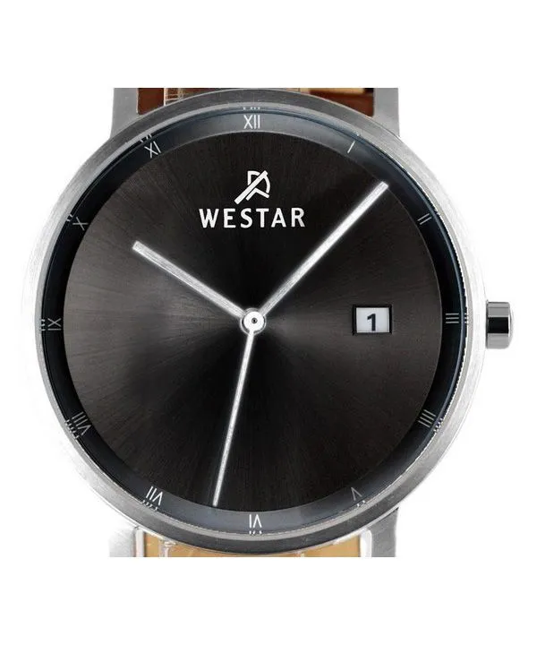 Westar Profile Leather Strap Black Dial Quartz 50221STN103 Mens Watch