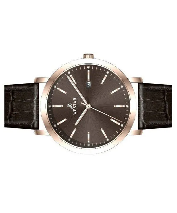 Westar Profile Leather Strap Brown Dial Quartz 50216PPN620 Men's Watch