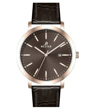 Westar Profile Leather Strap Brown Dial Quartz 50216PPN620 Men's Watch