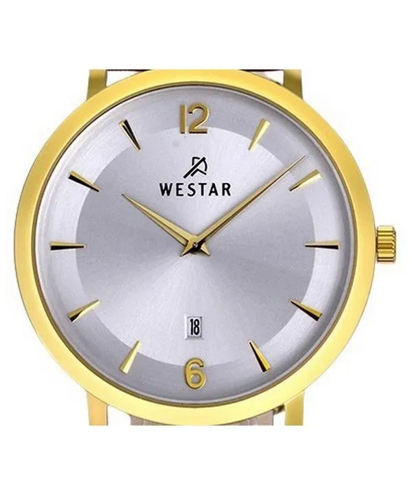 Westar Profile Leather Strap Silver Dial Quartz 50219GPN127 Mens Watch