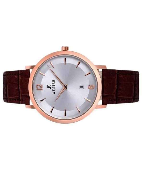 Westar Profile Leather Strap Silver Dial Quartz 50219PPN627 Mens Watch