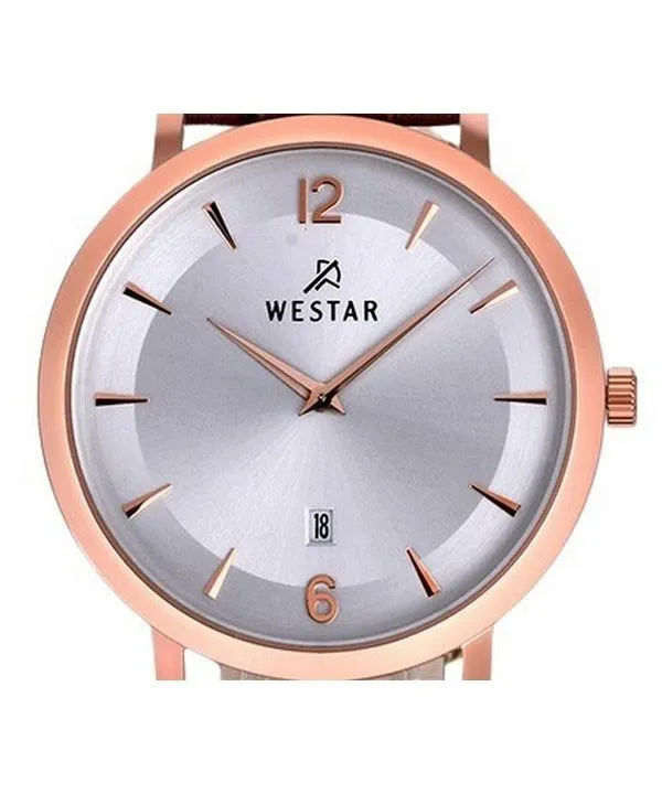 Westar Profile Leather Strap Silver Dial Quartz 50219PPN627 Mens Watch
