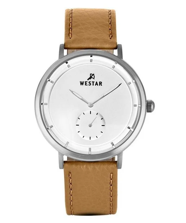 Westar Profile Leather Strap Silver Dial Quartz 50246STN187 Mens Watch