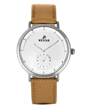 Westar Profile Leather Strap Silver Dial Quartz 50246STN187 Mens Watch