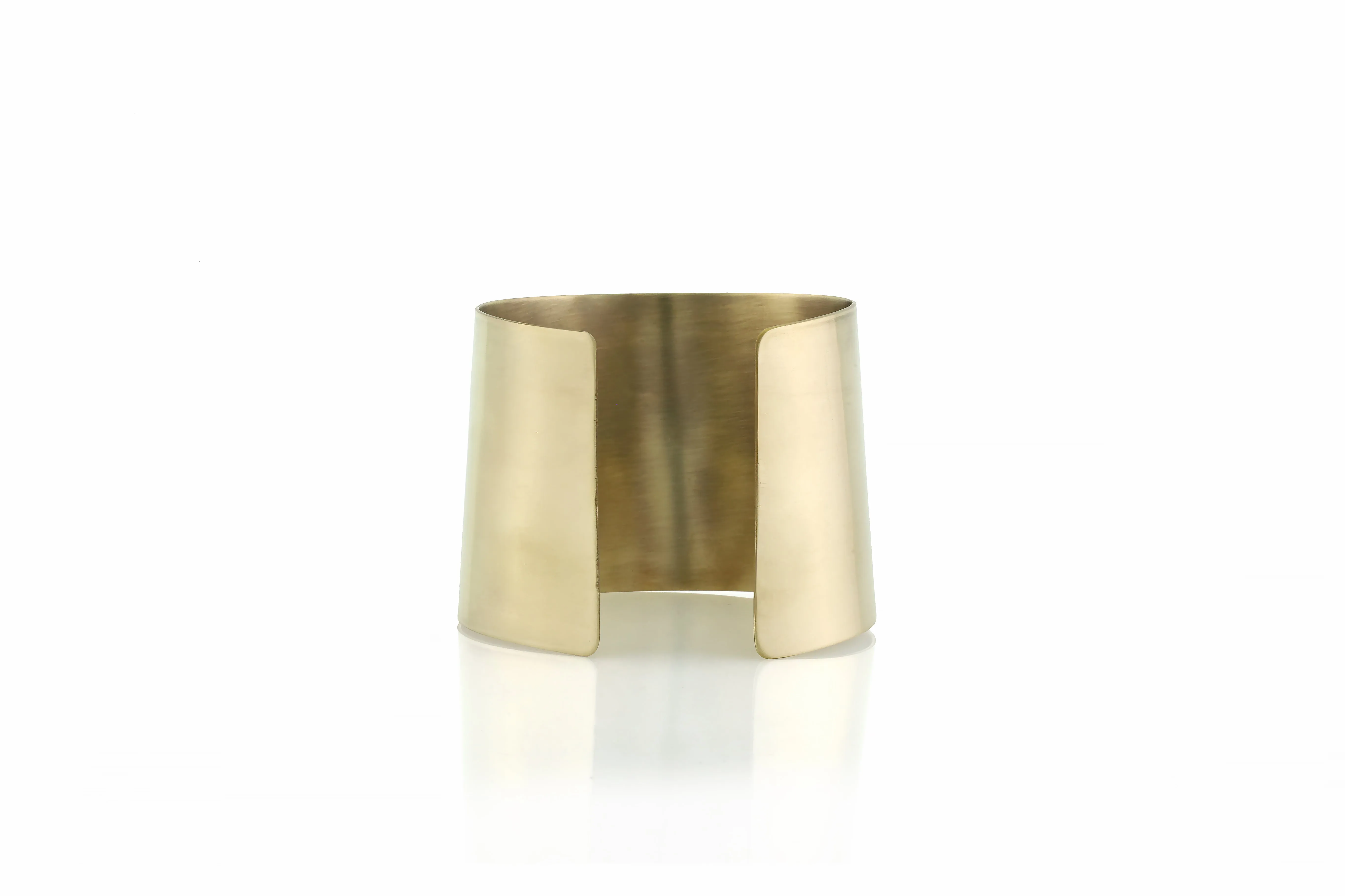 Wide 50mm Brushed Gold Open Cuff Bracelet