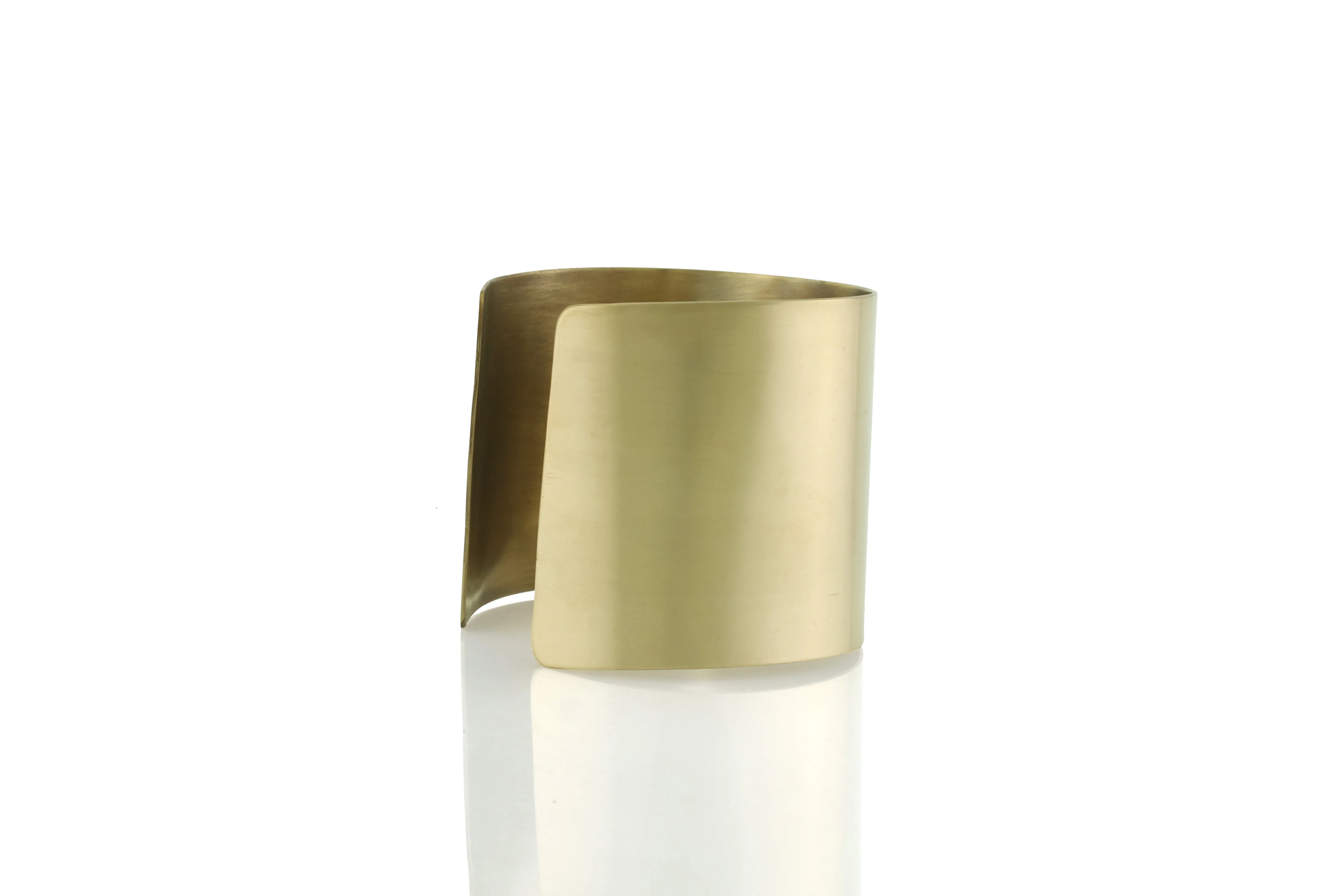 Wide 50mm Brushed Gold Open Cuff Bracelet