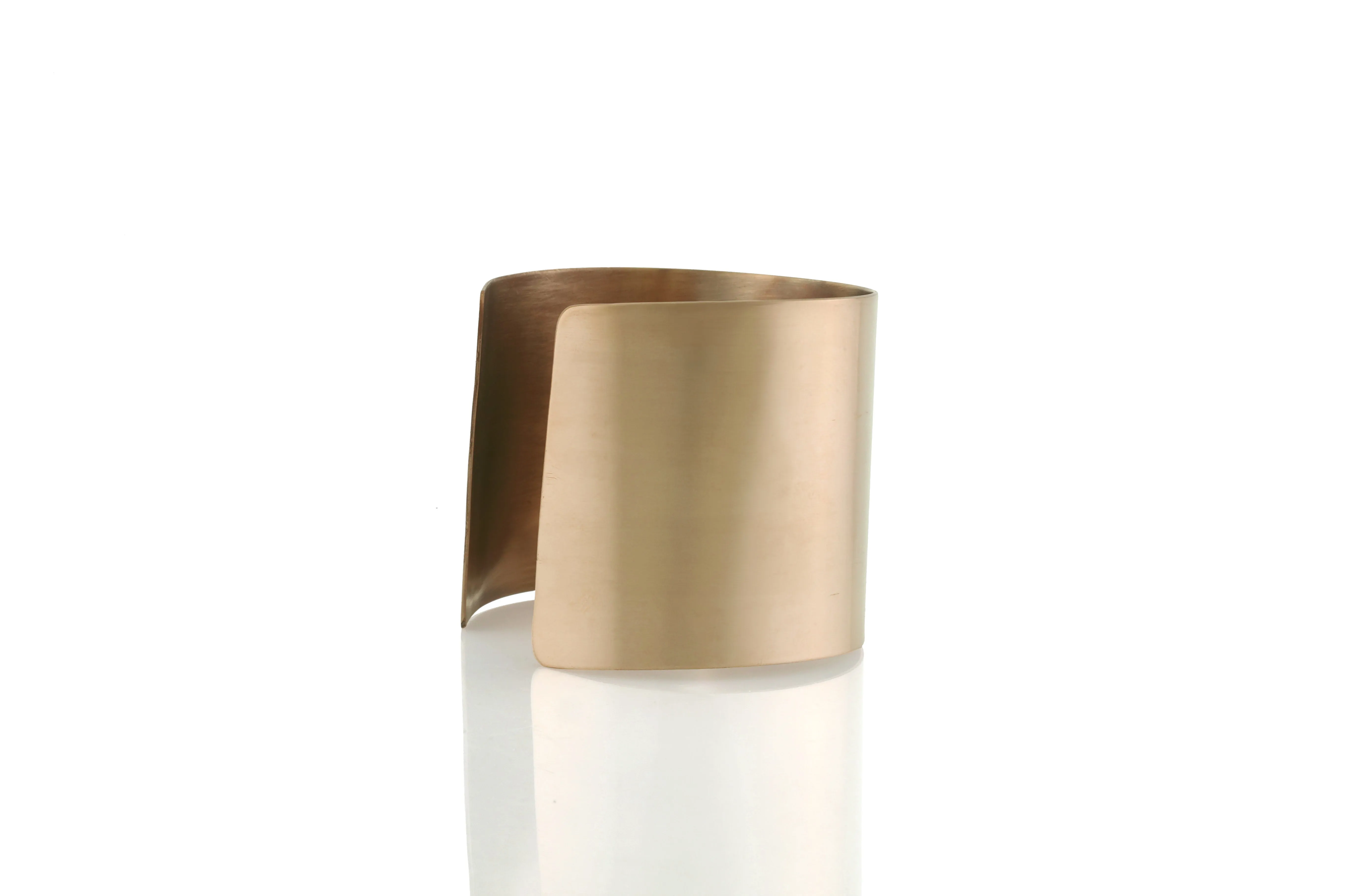 Wide 50mm Brushed Gold Open Cuff Bracelet