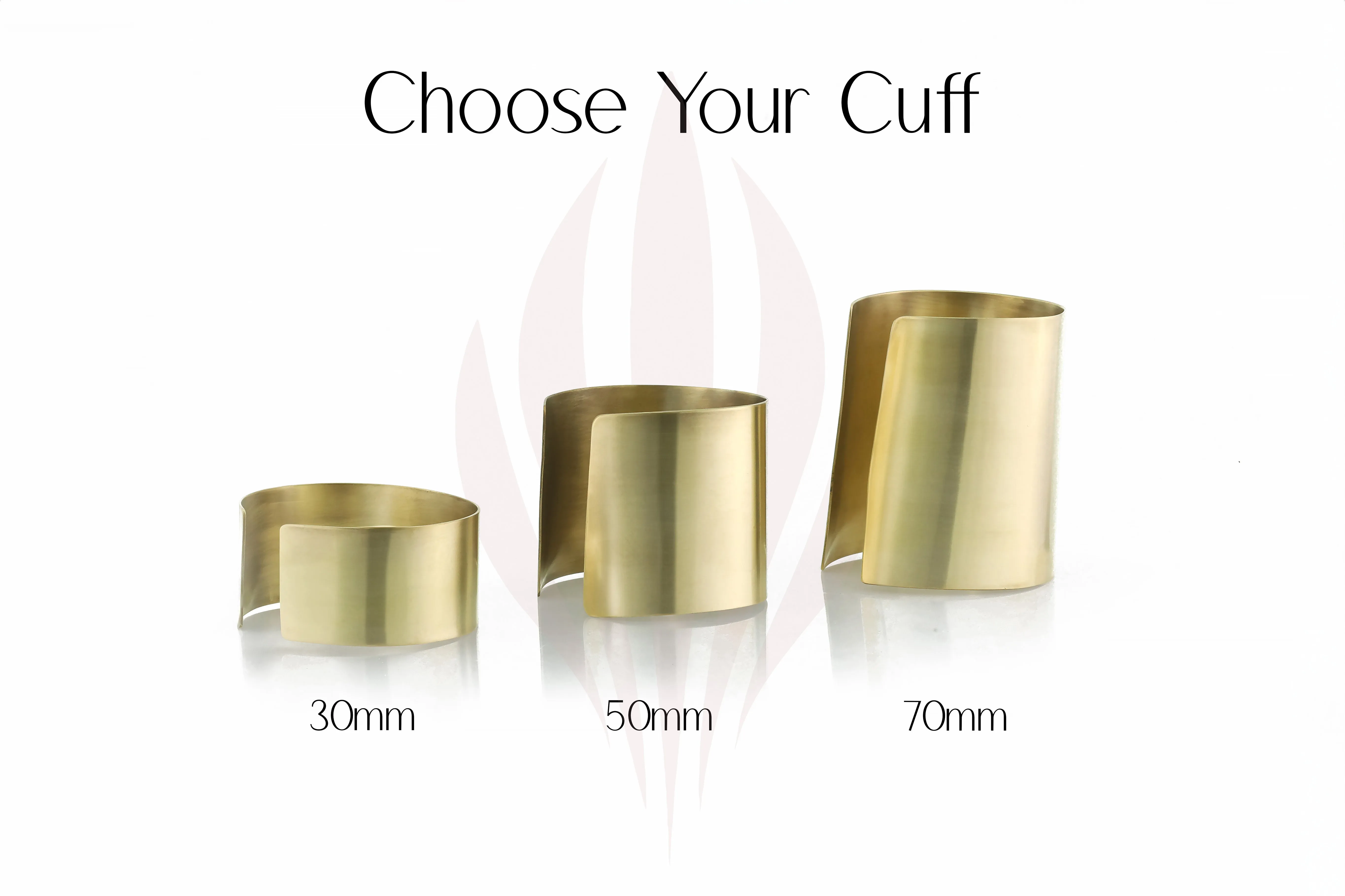 Wide 50mm Brushed Gold Open Cuff Bracelet