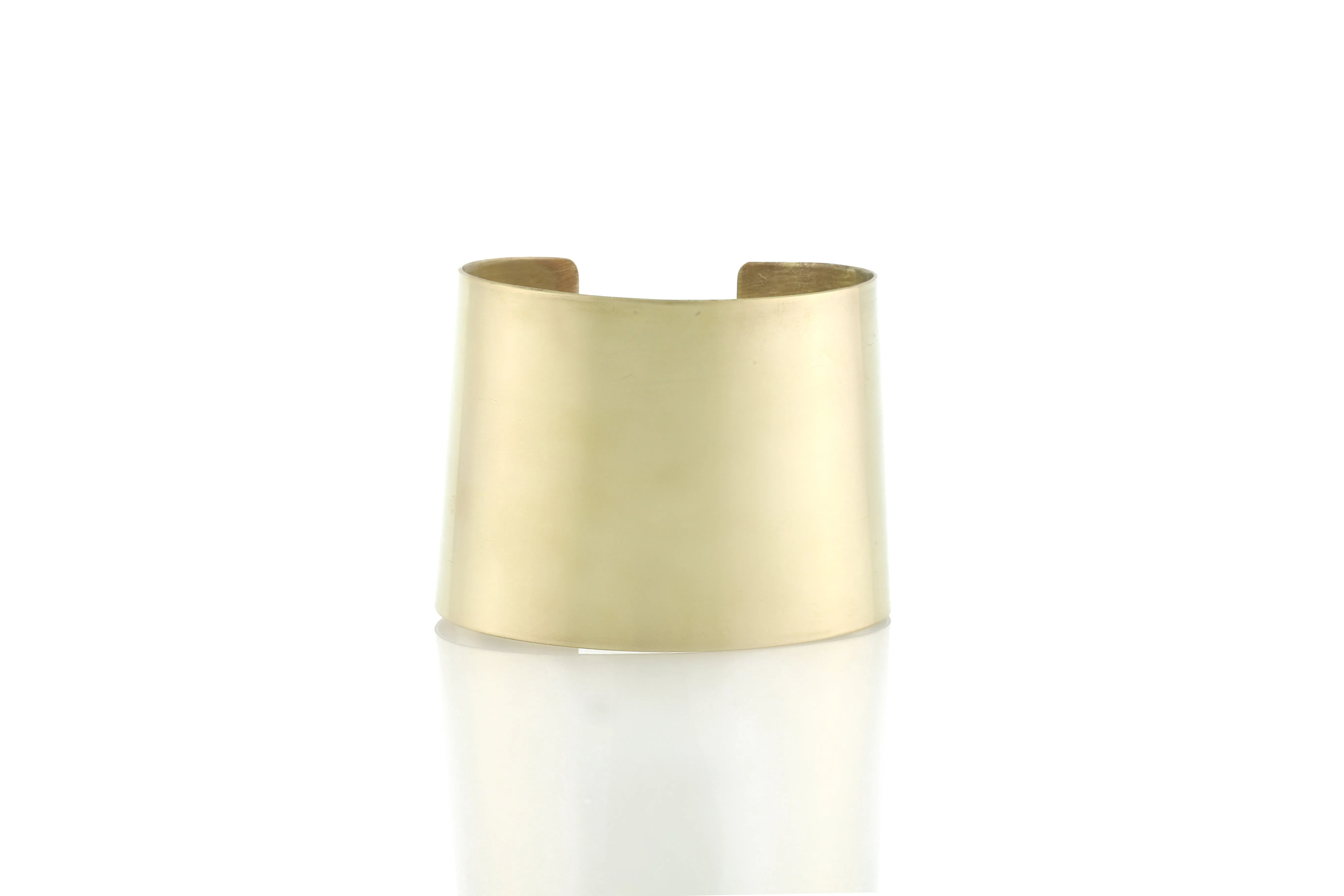 Wide 50mm Brushed Gold Open Cuff Bracelet