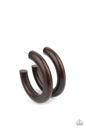 Woodsy Wonder Brown Paparazzi Earrings