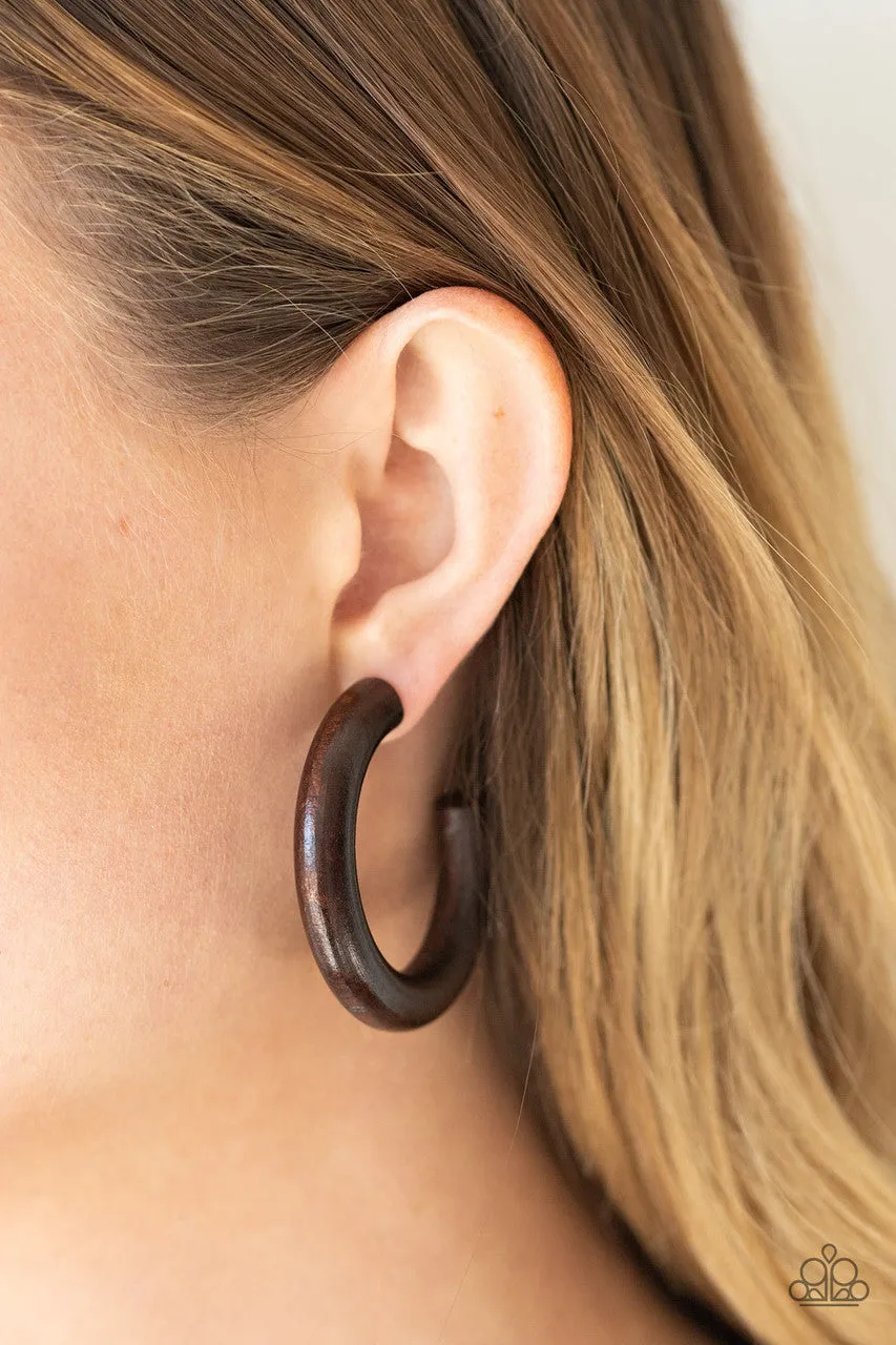 Woodsy Wonder Brown Paparazzi Earrings