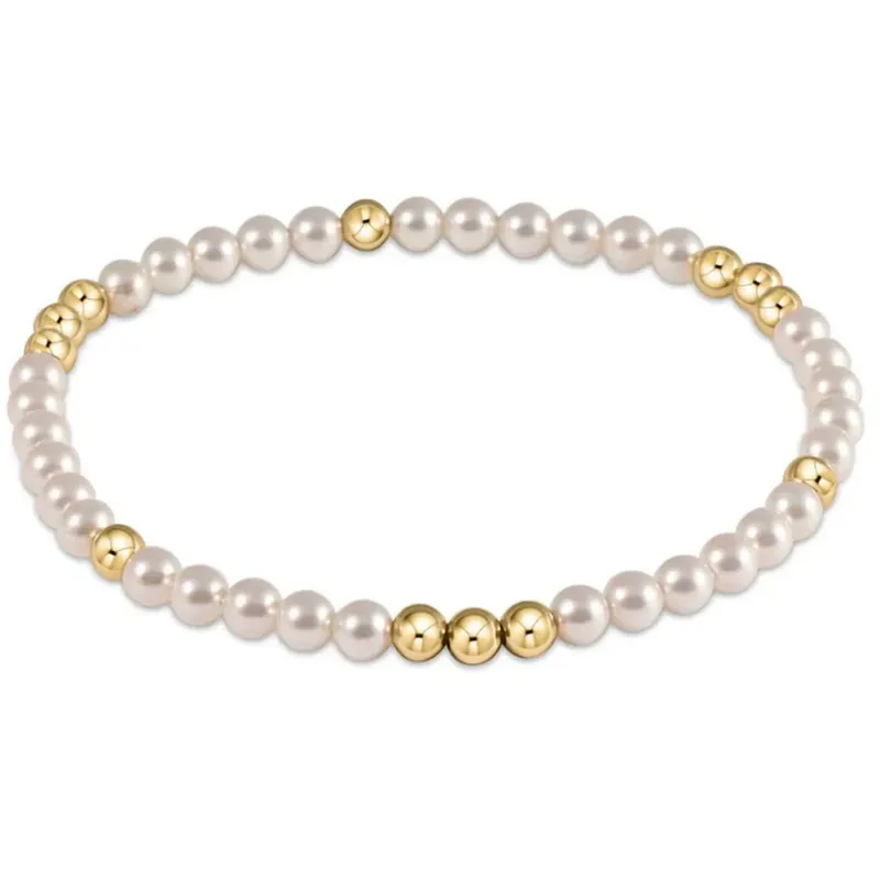 Worthy Pattern 3mm Bead Bracelet Pearl