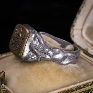 WW1 Naked Women Trench Art Signet Ring