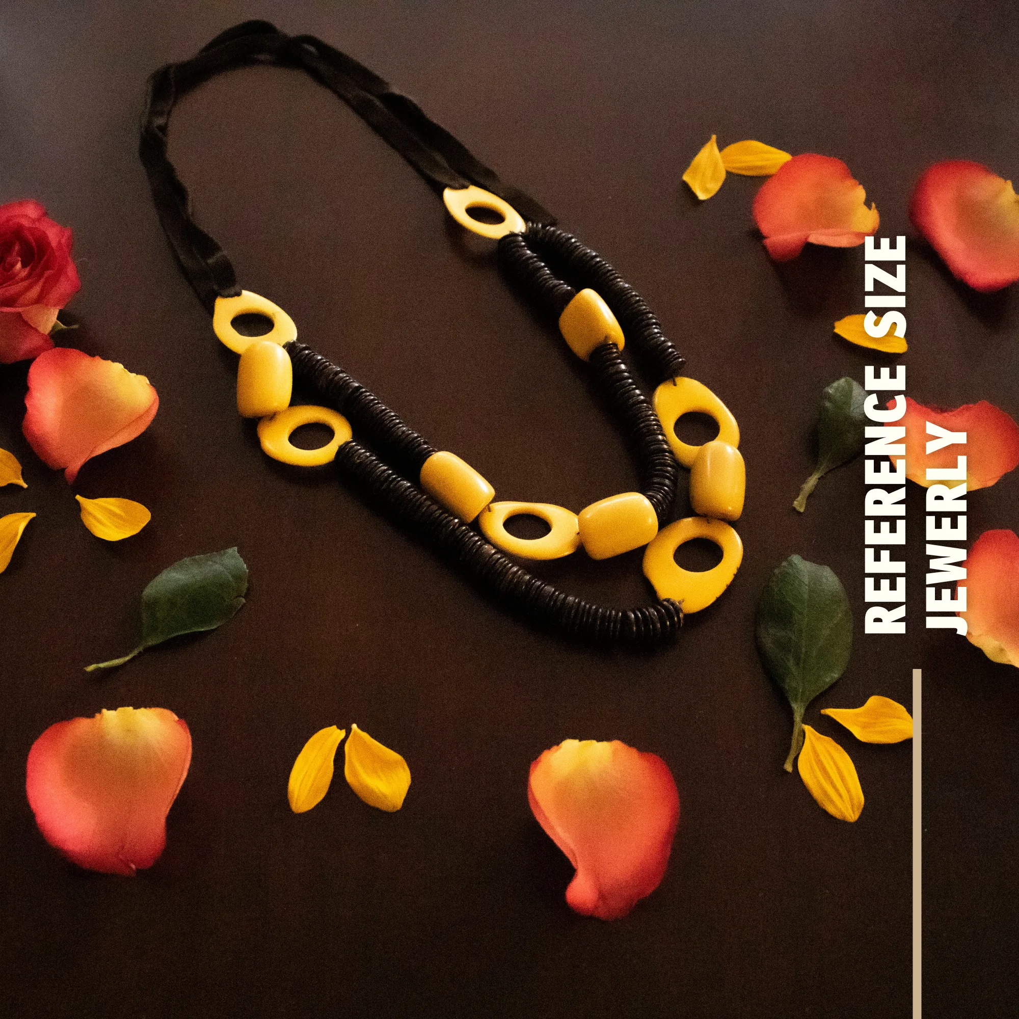 Yellow Oval-Shaped Necklace Made from Tagua