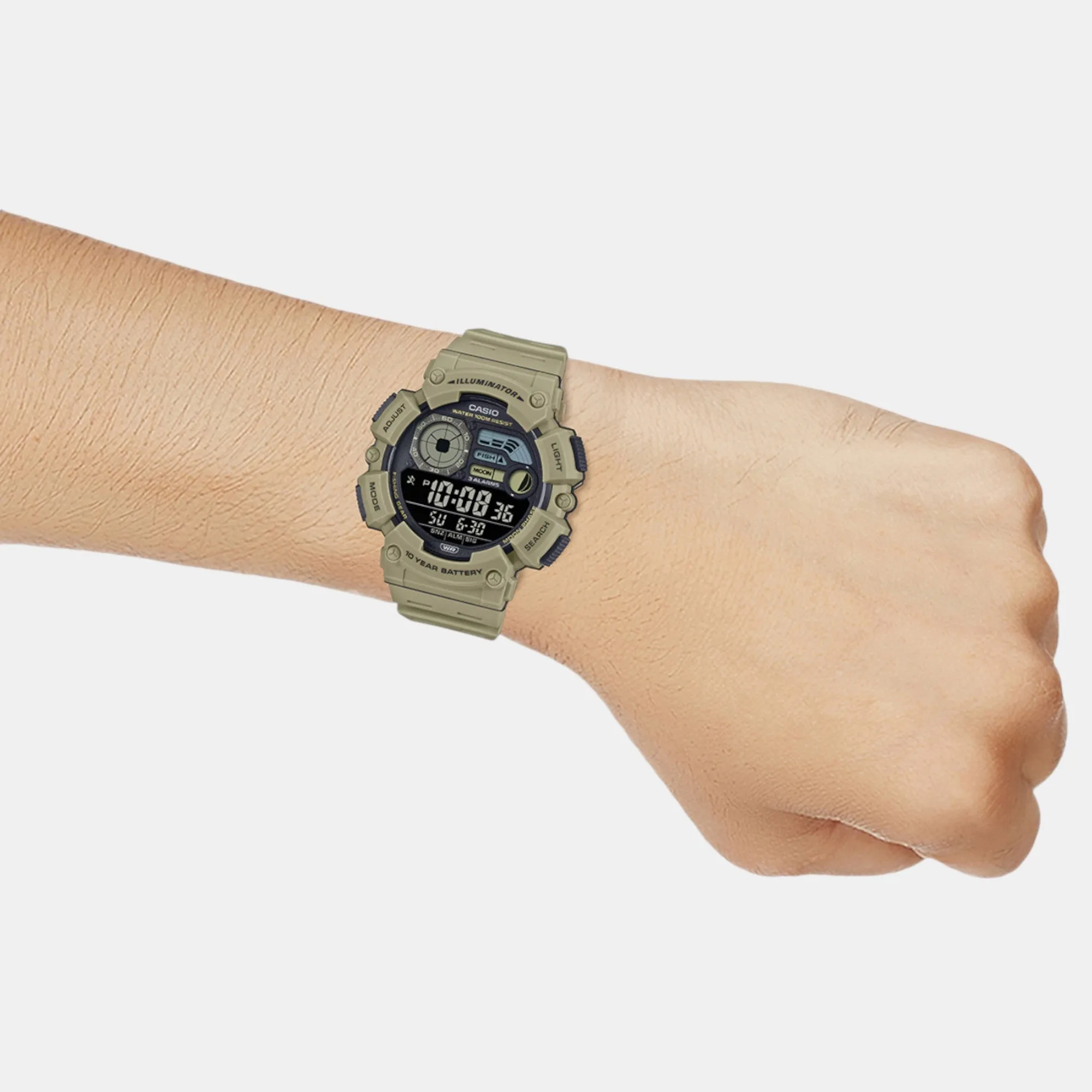 Youth Men Quartz Black Dial Digital Resin Watch WS-1500H-5BVDF D351