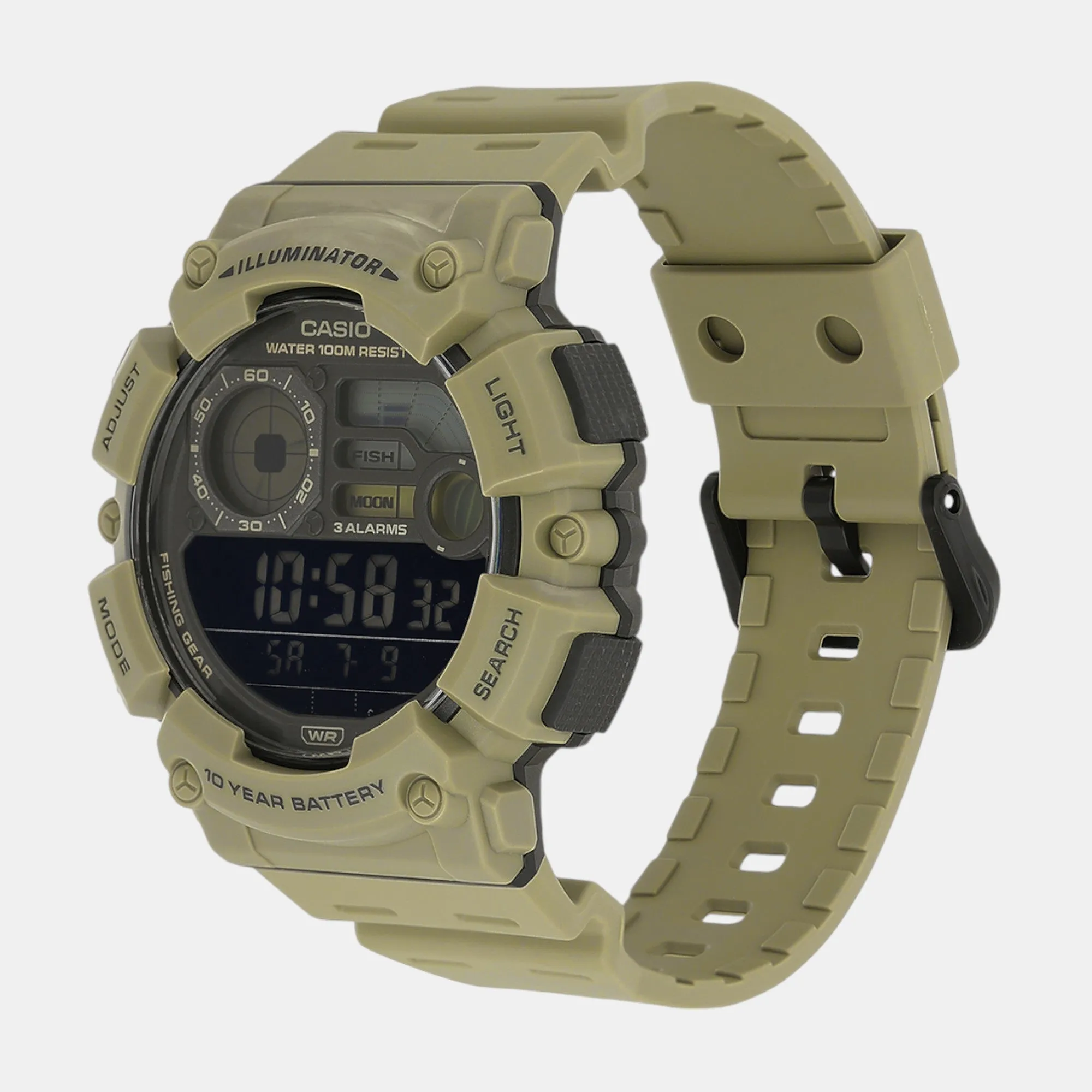 Youth Men Quartz Black Dial Digital Resin Watch WS-1500H-5BVDF D351