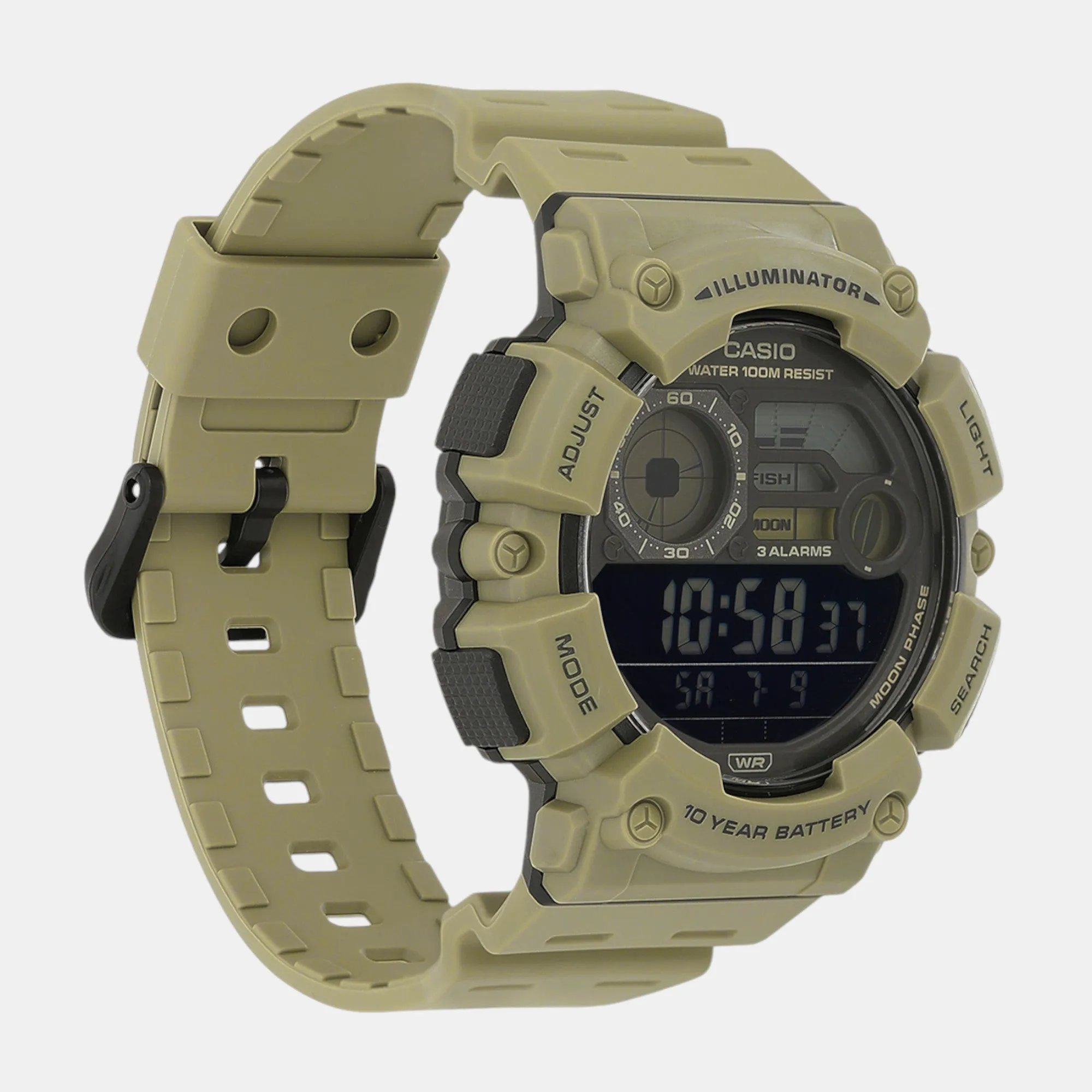 Youth Men Quartz Black Dial Digital Resin Watch WS-1500H-5BVDF D351